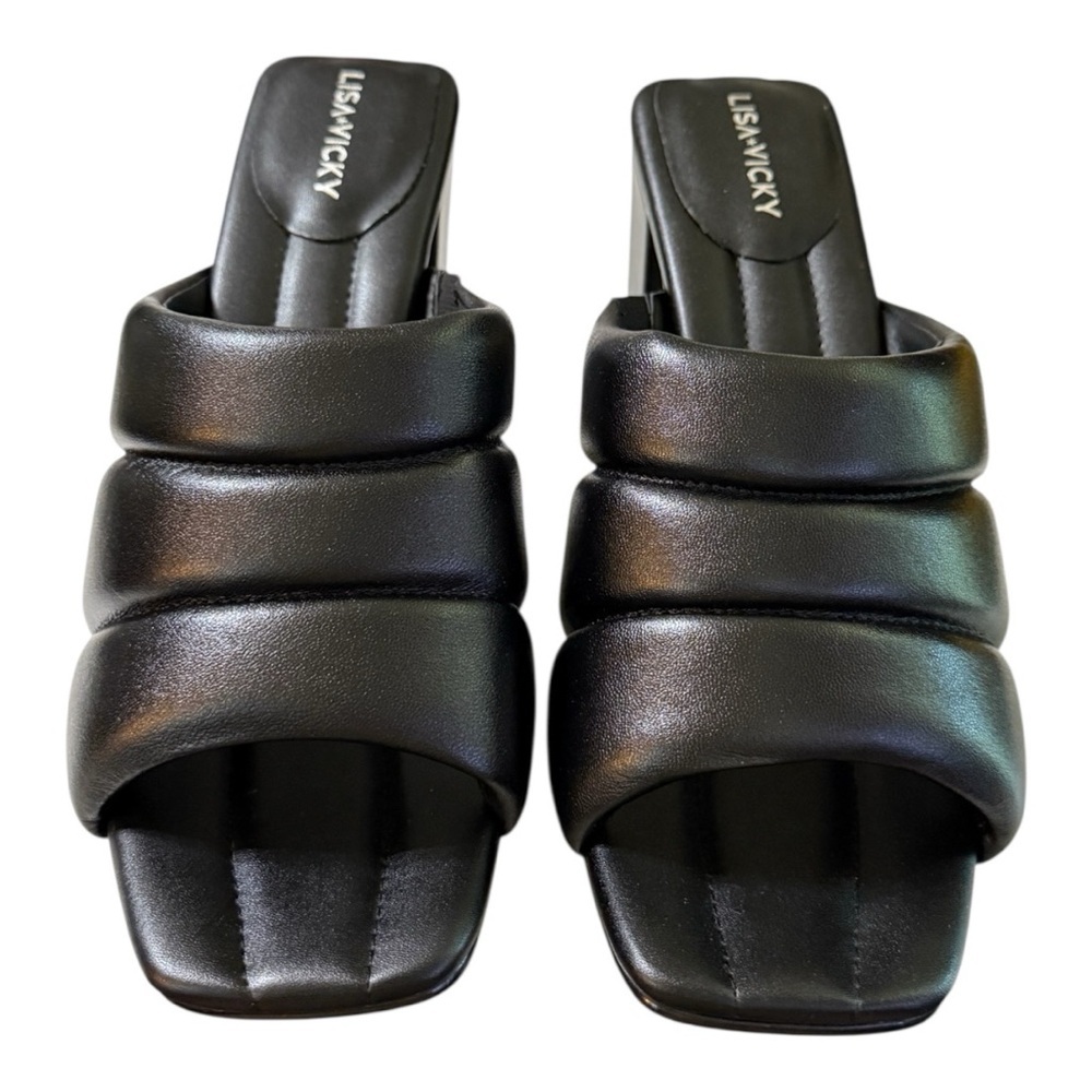 Lisa Vicky Black VERY-V Heeled Sandals – Size 10M